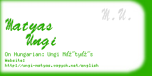 matyas ungi business card